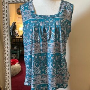 Elegant Teal Paisley Blouse